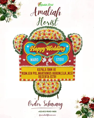 Karangan Papan Bunga Pernikahan di La'latang